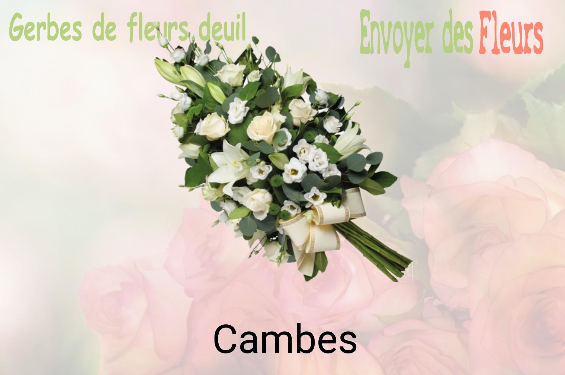 Gerbe de fleurs de deuil livrée à Cambes